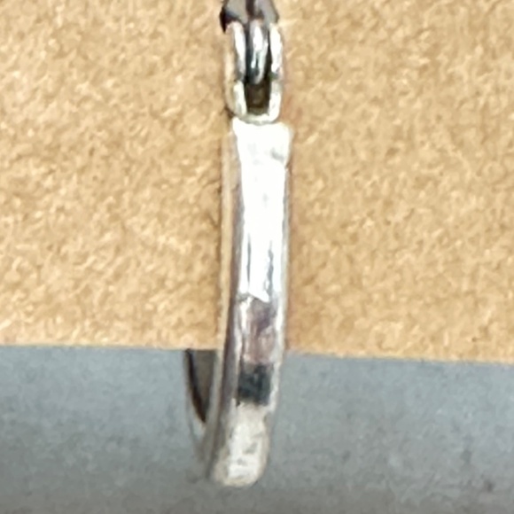 2/$15 Silver tone hinged hoop earrings Thin smooth hoops flat edges. - Picture 8 of 15